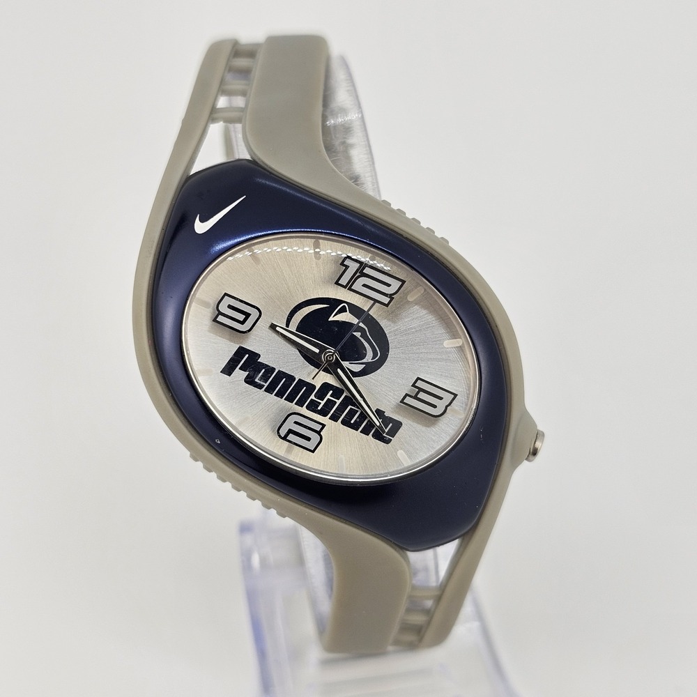 Penn State Nike Unisex Analog Watch 42MM Gray Dial Plastic Bands New Battery